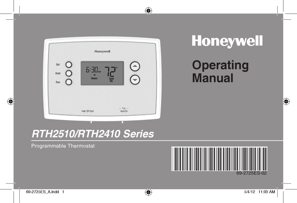 HONEYWELL RTH2510 SERIES OPERATING MANUAL Pdf Download | ManualsLib