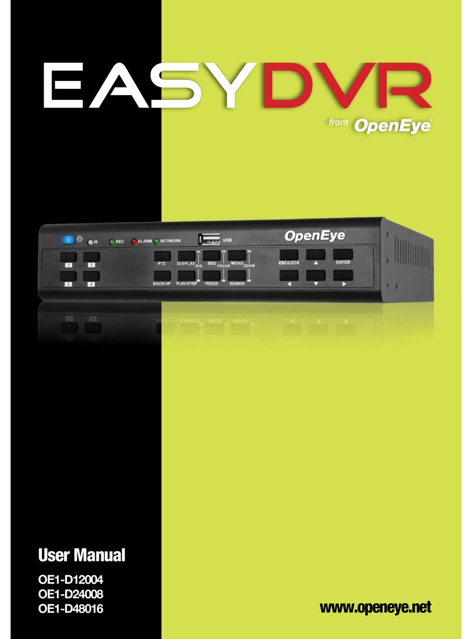 OPENEYE EASYDVR OE1-D12004 USER MANUAL Pdf Download | ManualsLib