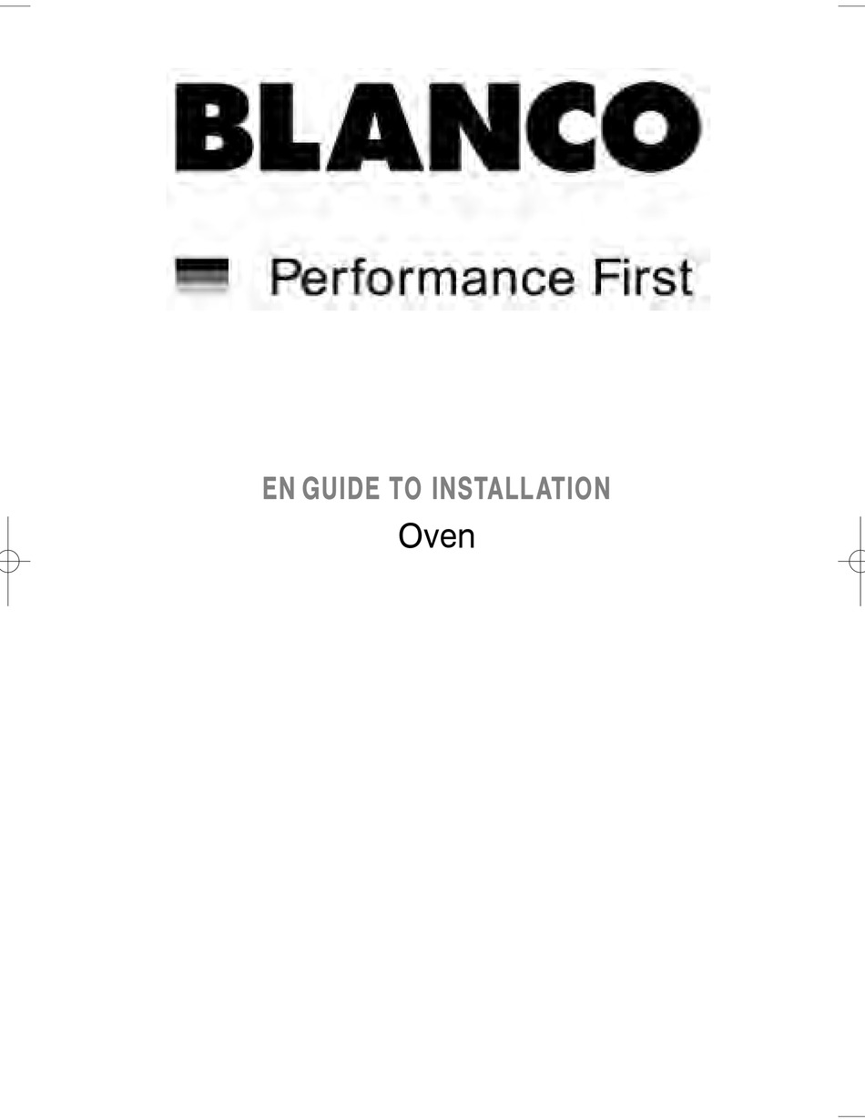 BLANCO OVEN INSTALLATION MANUAL Pdf Download ManualsLib