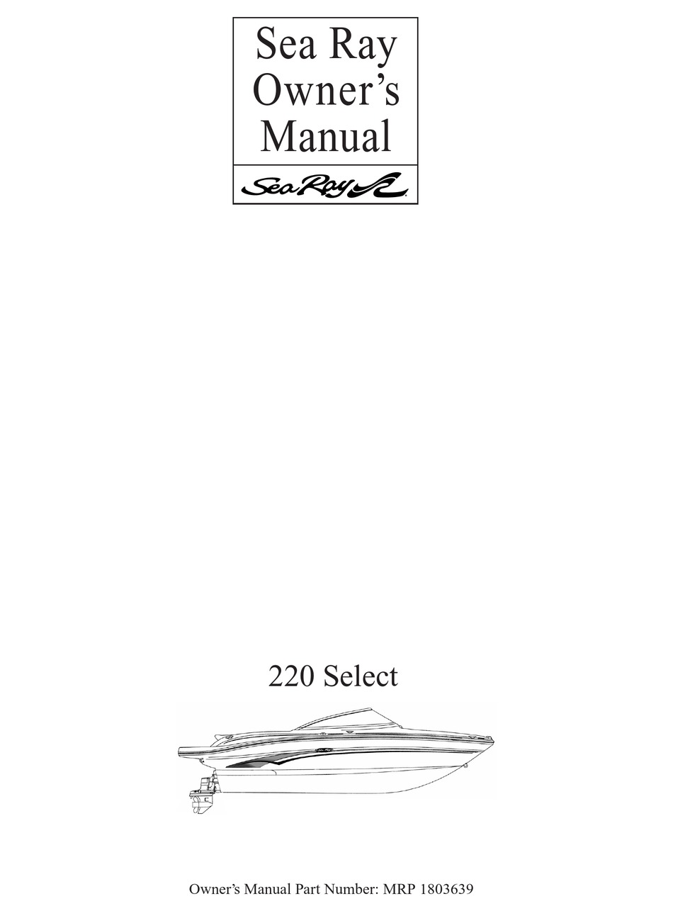SEA RAY 220 SELECT OWNER