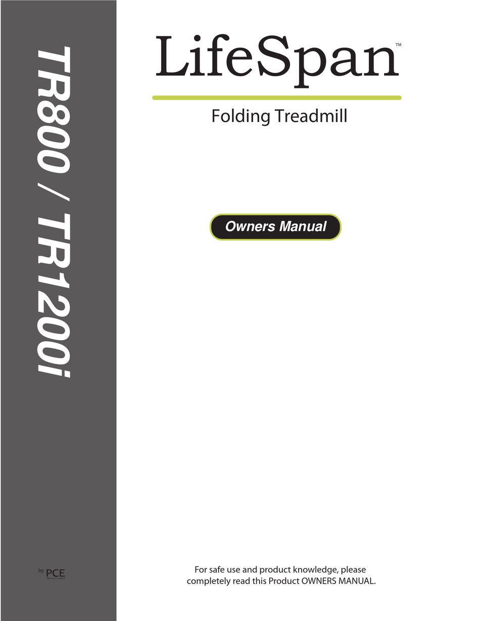 LIFESPAN TR800 OWNER'S MANUAL Pdf Download | ManualsLib