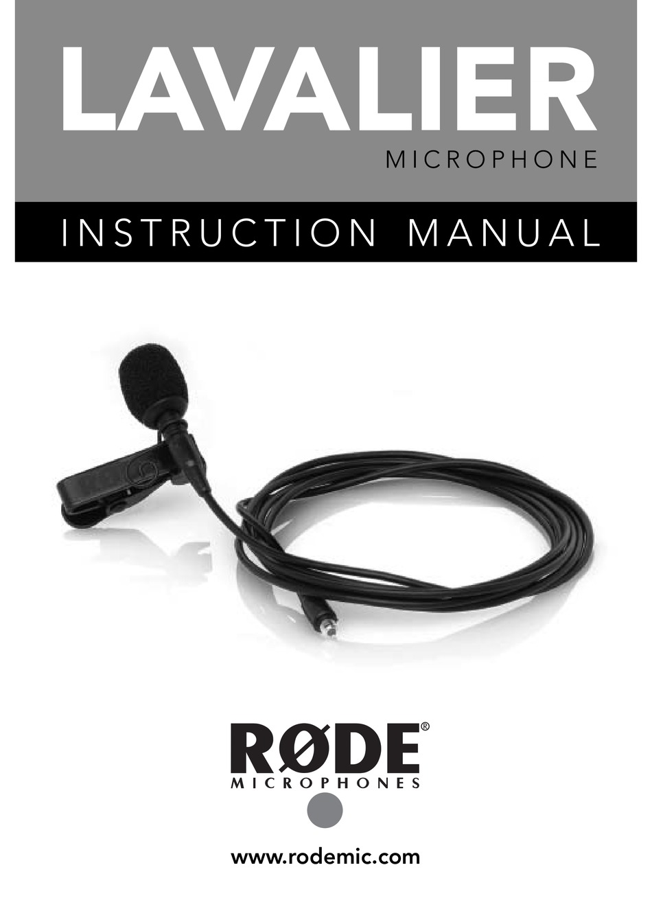 RODE MICROPHONES LAVALIER INSTRUCTION MANUAL Pdf Download ManualsLib