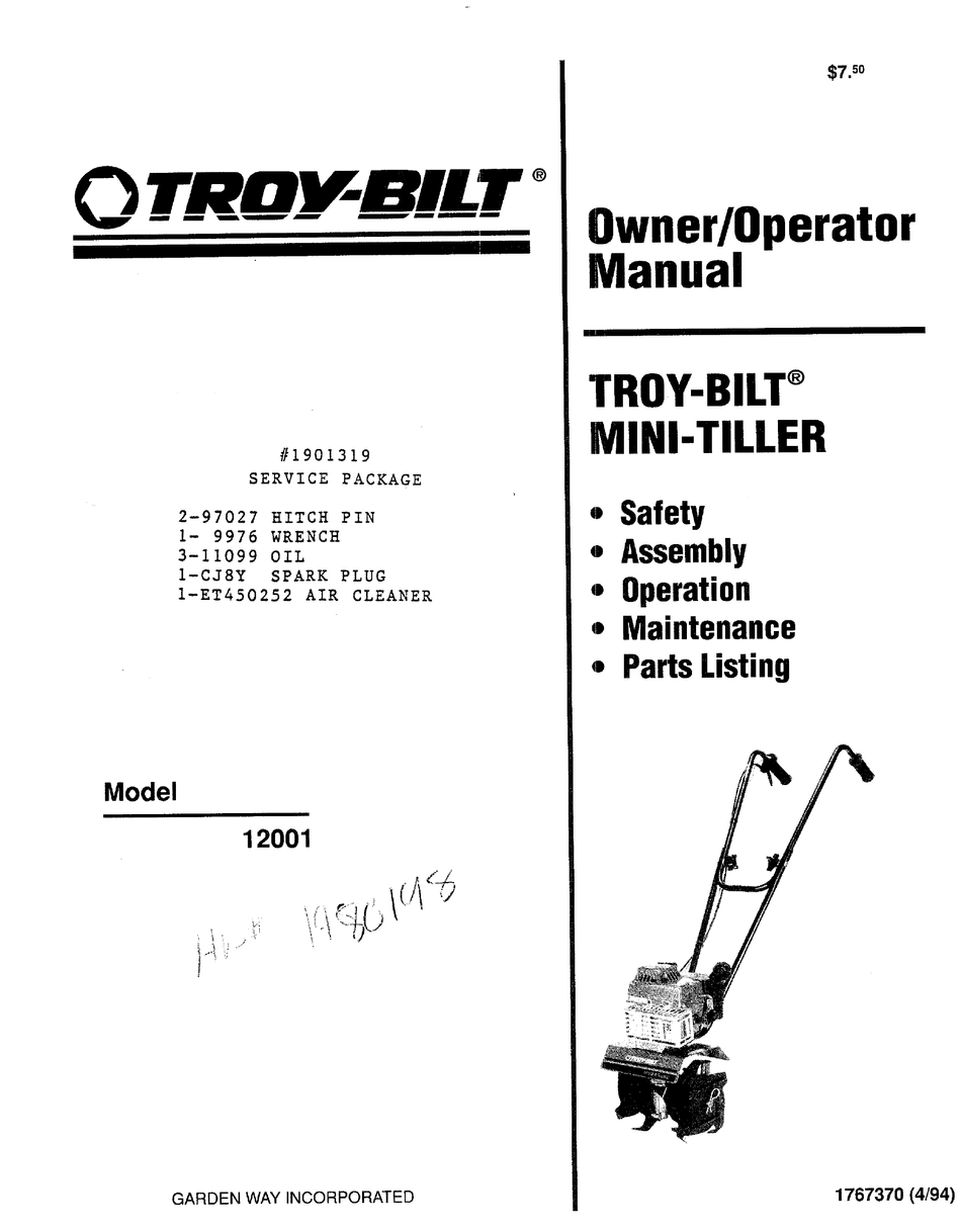 TROYBILT 12001 OWNER