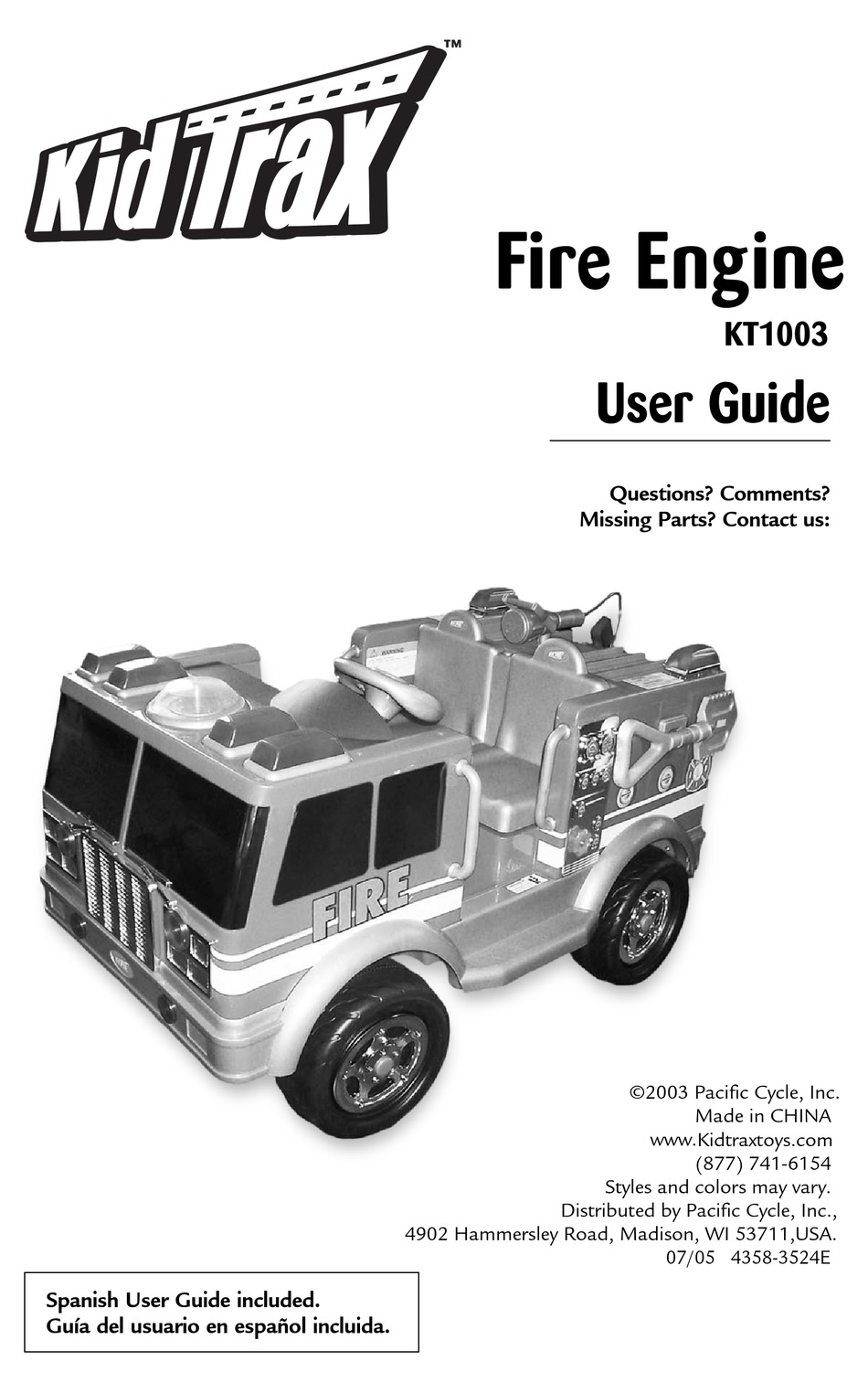 Kid trax fire truck online