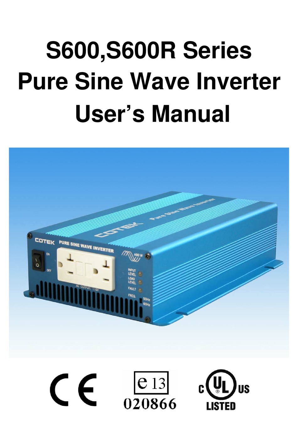 Cotek Pure Sine Wave Inverter S600-248 600W Continous