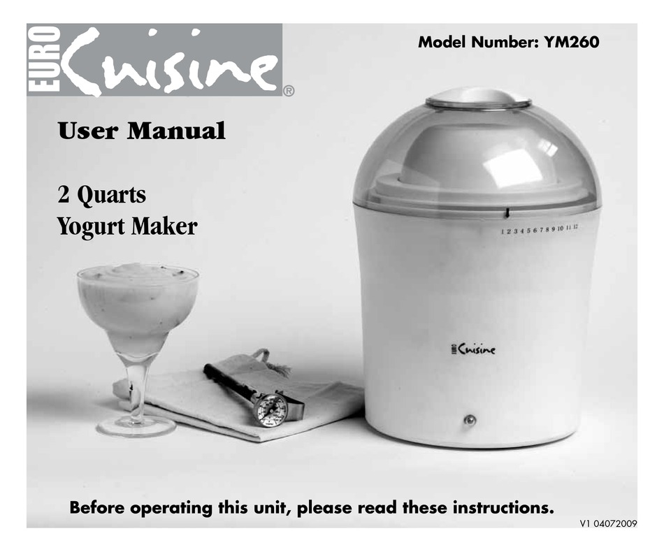 euro cuisine yogurt maker ym100 manual