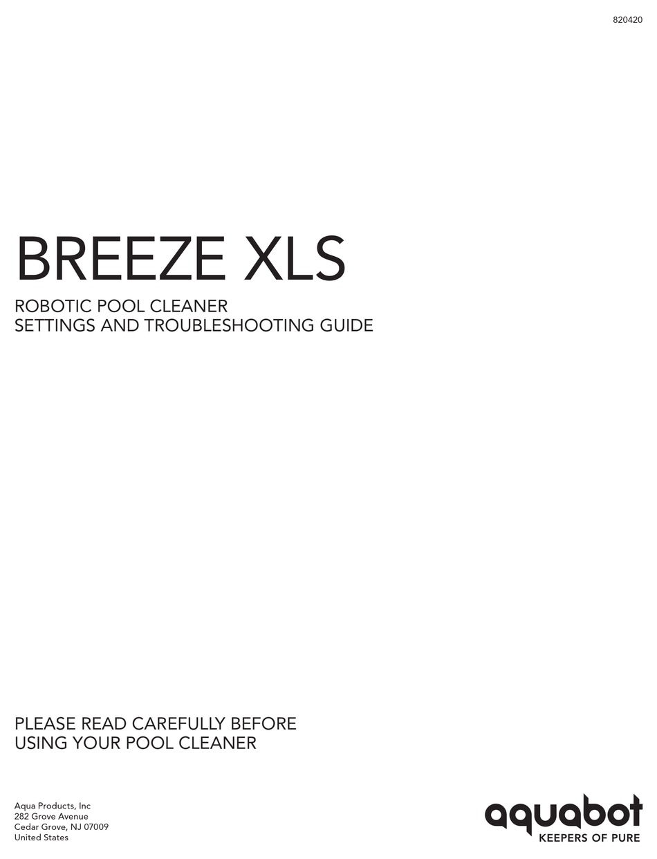 AQUABOT BREEZE XLS SETTINGS AND TROUBLESHOOTING MANUAL Pdf Download