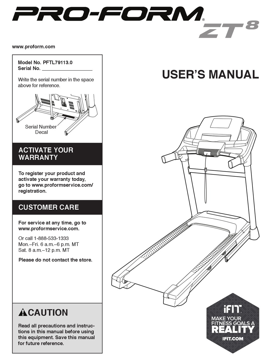 PRO-FORM ZT8 USER MANUAL Pdf Download | ManualsLib