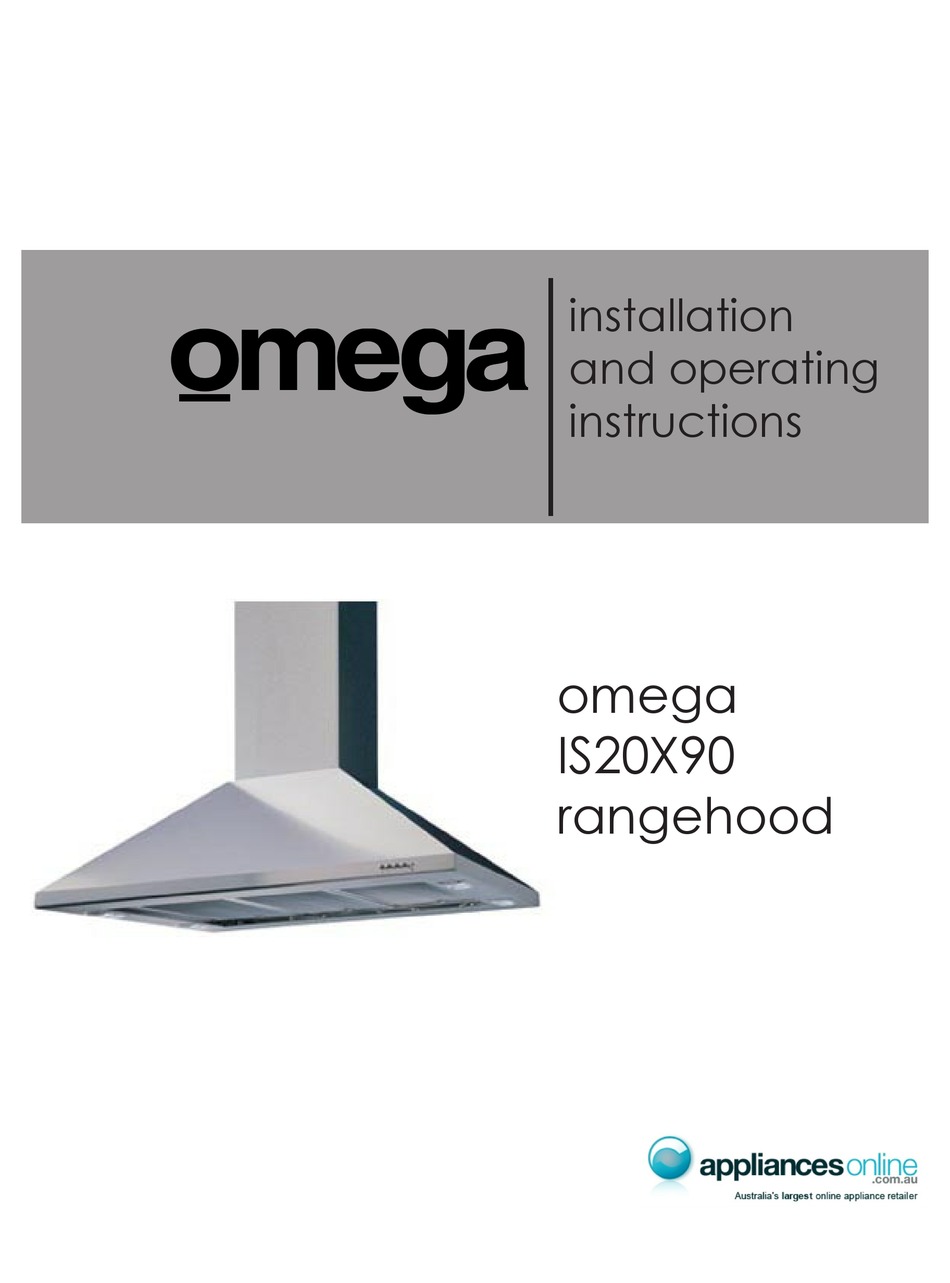 OMEGA IS20X90 INSTALLATION AND OPERATING INSTRUCTIONS MANUAL Pdf