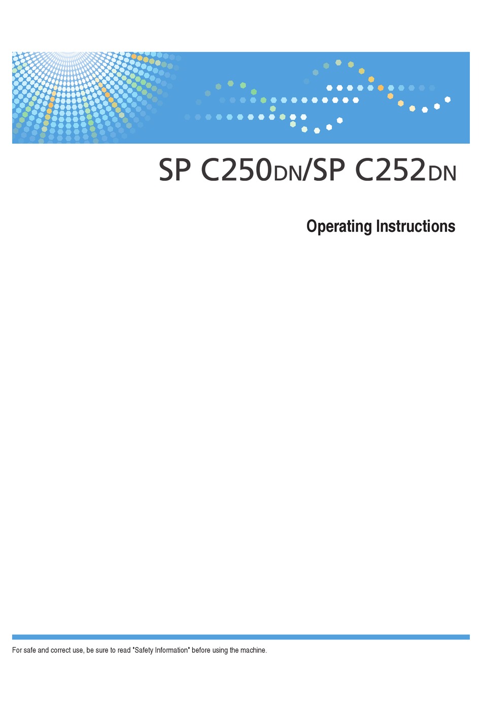 Ricoh Sp C250dn Operating Instructions Manual Pdf Download Manualslib