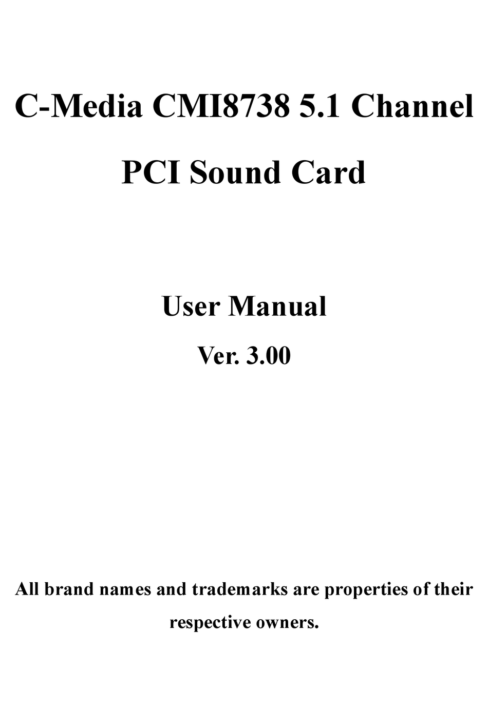 cmedia cmi8738 drivers