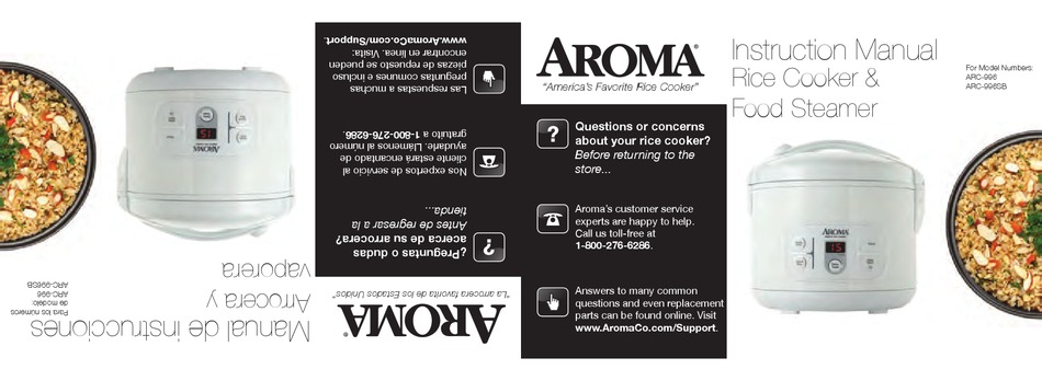 Aroma Arc 996 Instruction Manual Pdf Download Manualslib