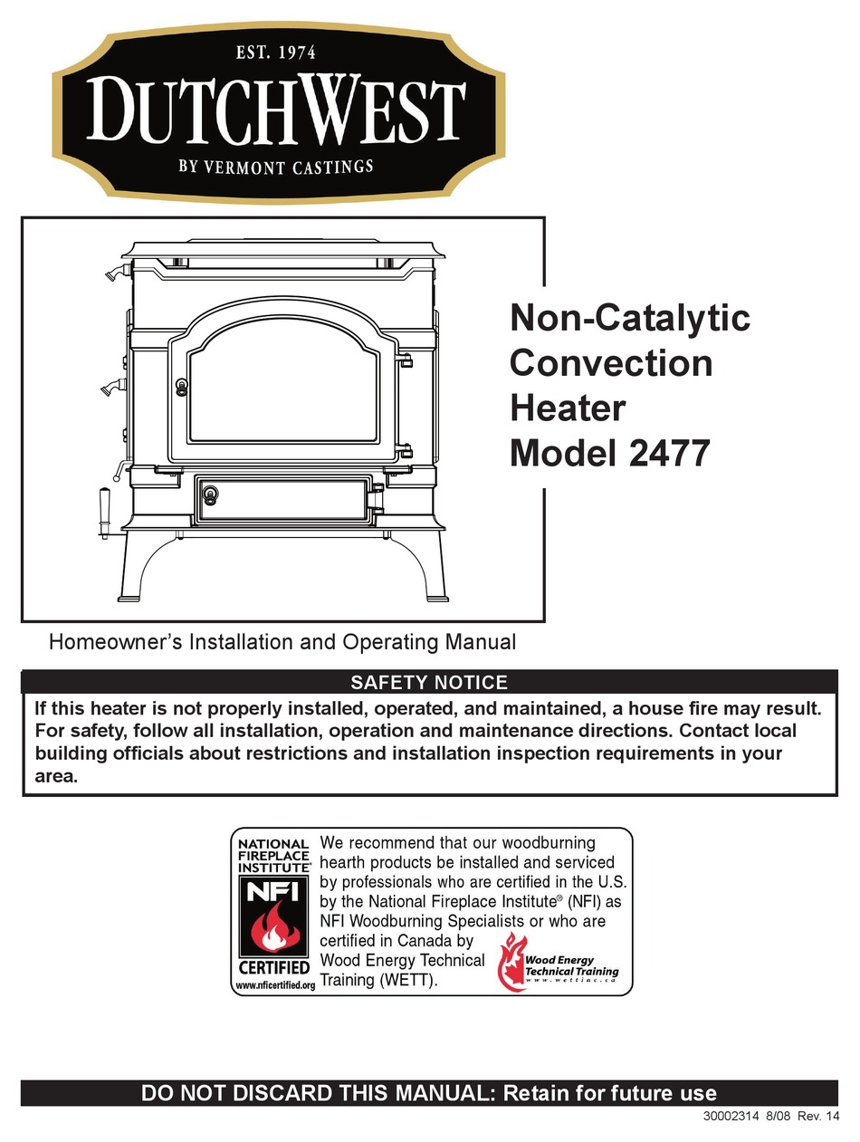 DUTCHWEST 2477 INSTALLATION AND OPERATING MANUAL Pdf Download ManualsLib