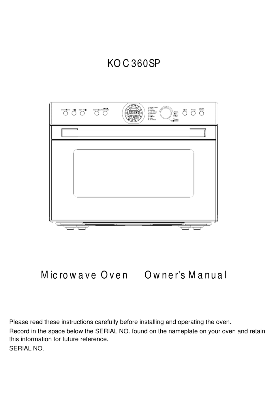 CAMPOMATIC KOC360SP OWNER'S MANUAL Pdf Download ManualsLib