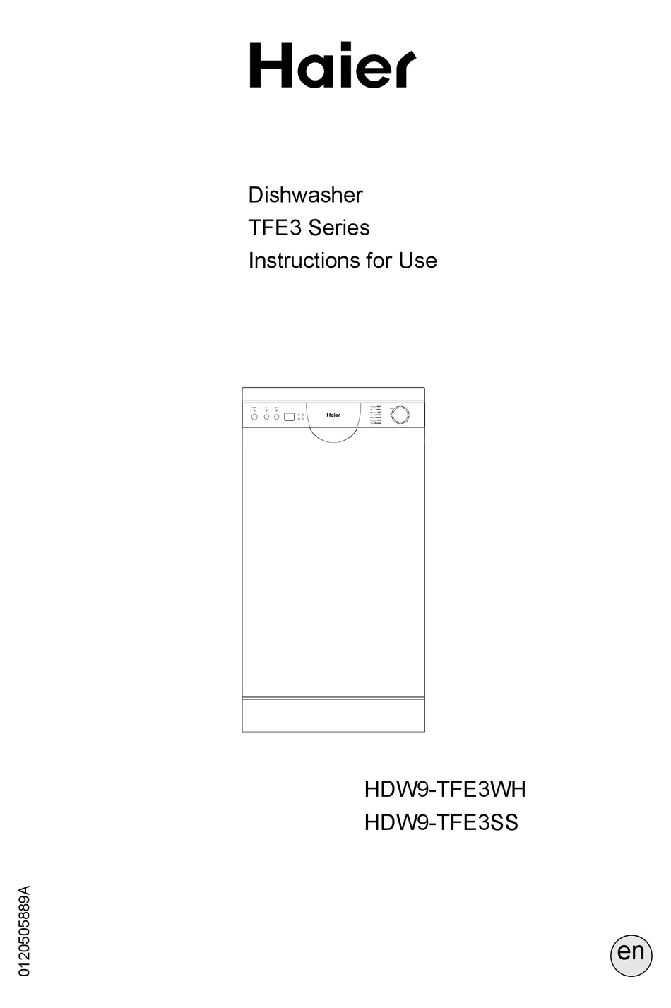 HAIER HDW TFE WH INSTRUCTIONS FOR USE MANUAL Pdf Download ManualsLib