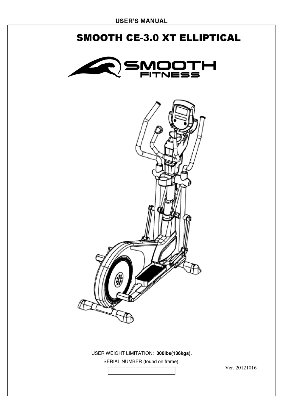 SMOOTH FITNESS CE 3.0 XT USER MANUAL Pdf Download ManualsLib