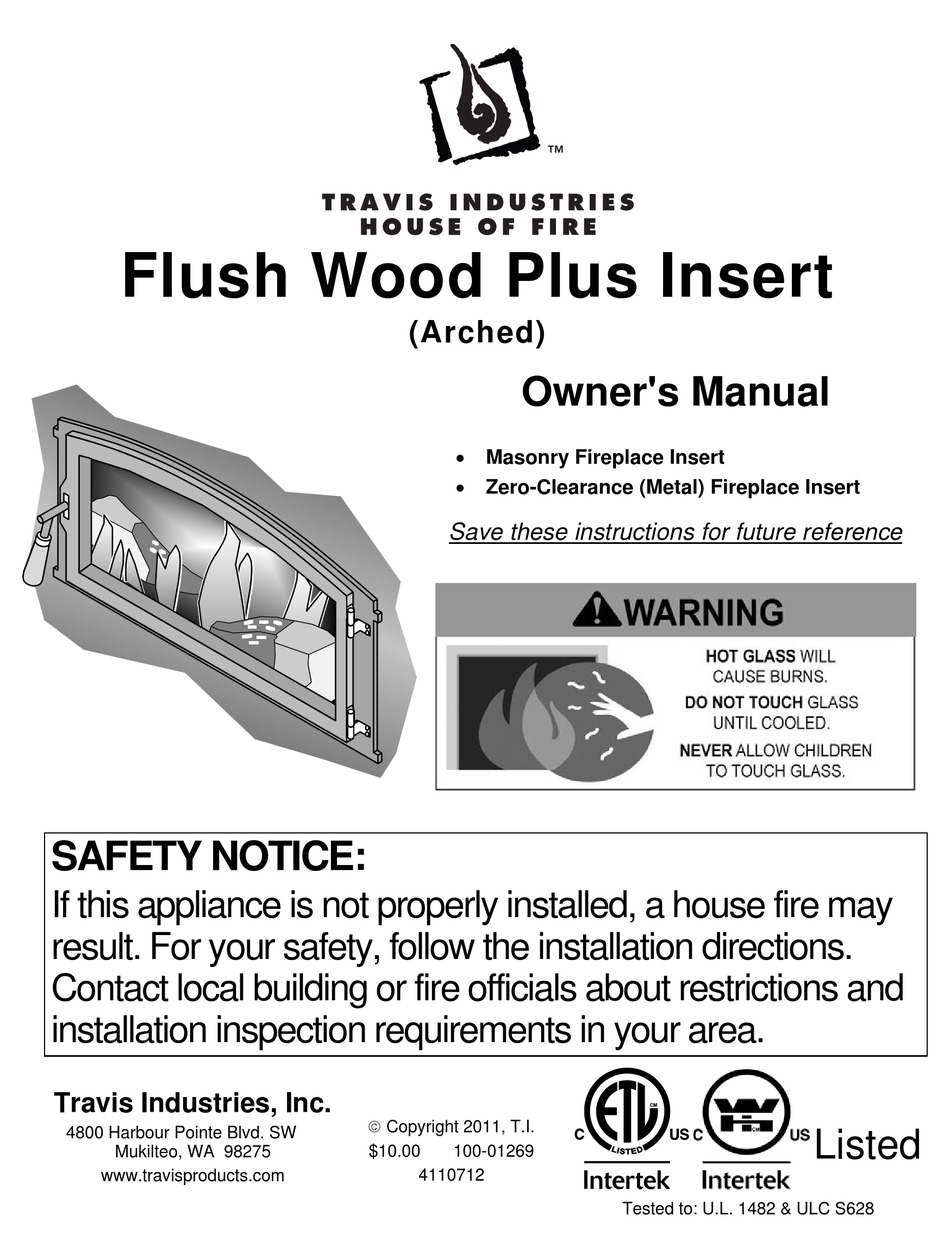 TRAVIS INDUSTRIES FLUSH WOOD PLUS OWNER'S MANUAL Pdf Download | ManualsLib