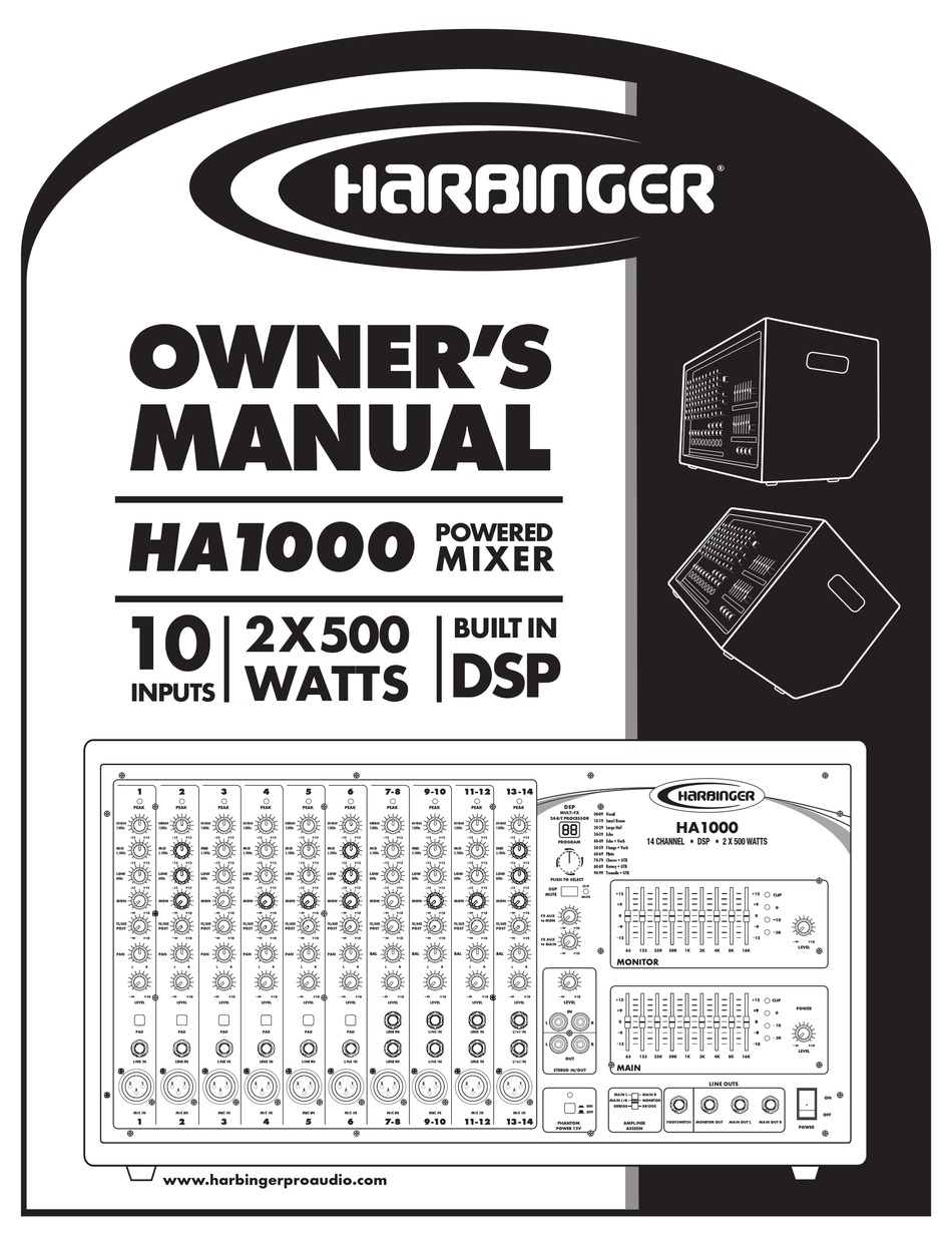 Harbinger HA1000 Powered Mixer 