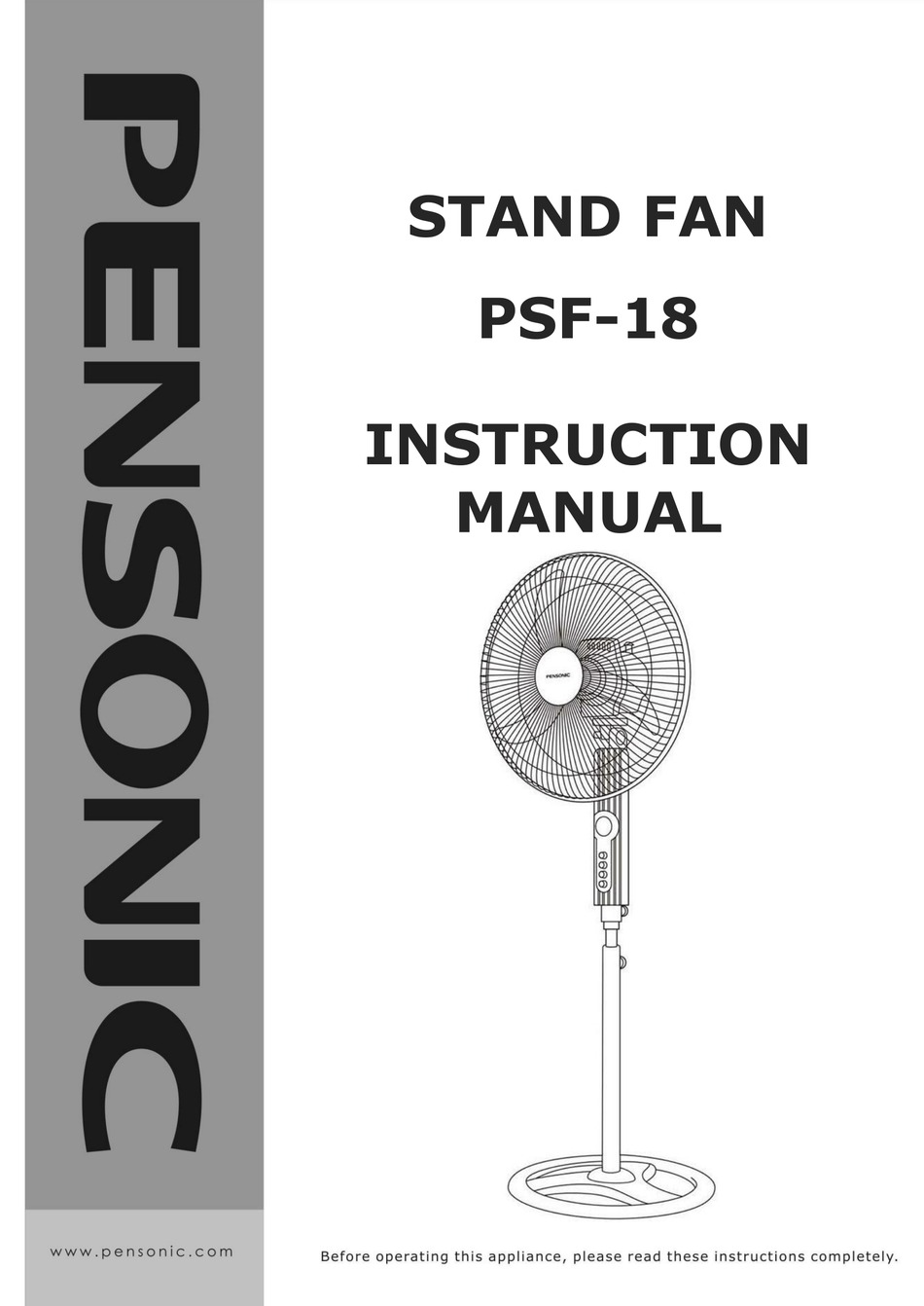 Pensonic Psf 18 Instruction Manual Pdf Download Manualslib