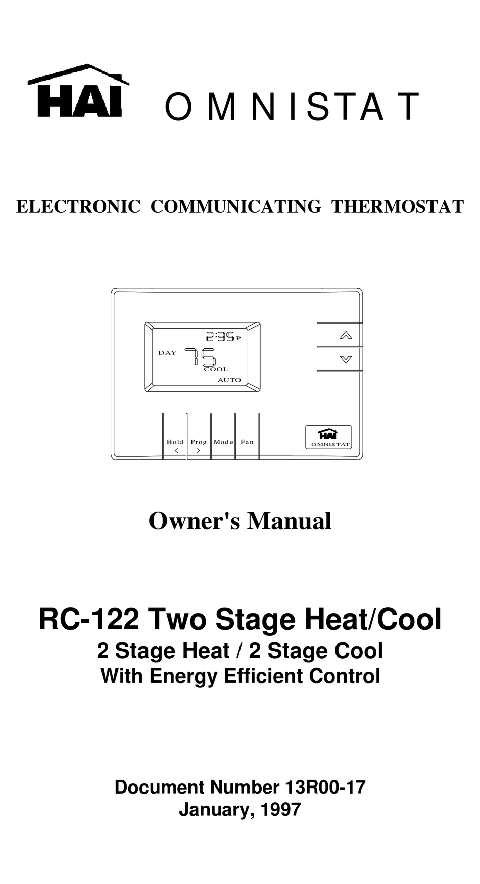 HAI OMNISTAT RC-122 OWNER'S MANUAL Pdf Download | ManualsLib