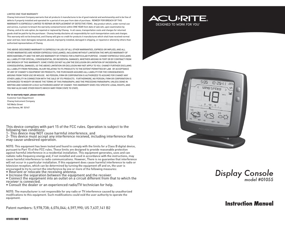 ACURITE 1055 INSTRUCTION MANUAL Pdf Download ManualsLib