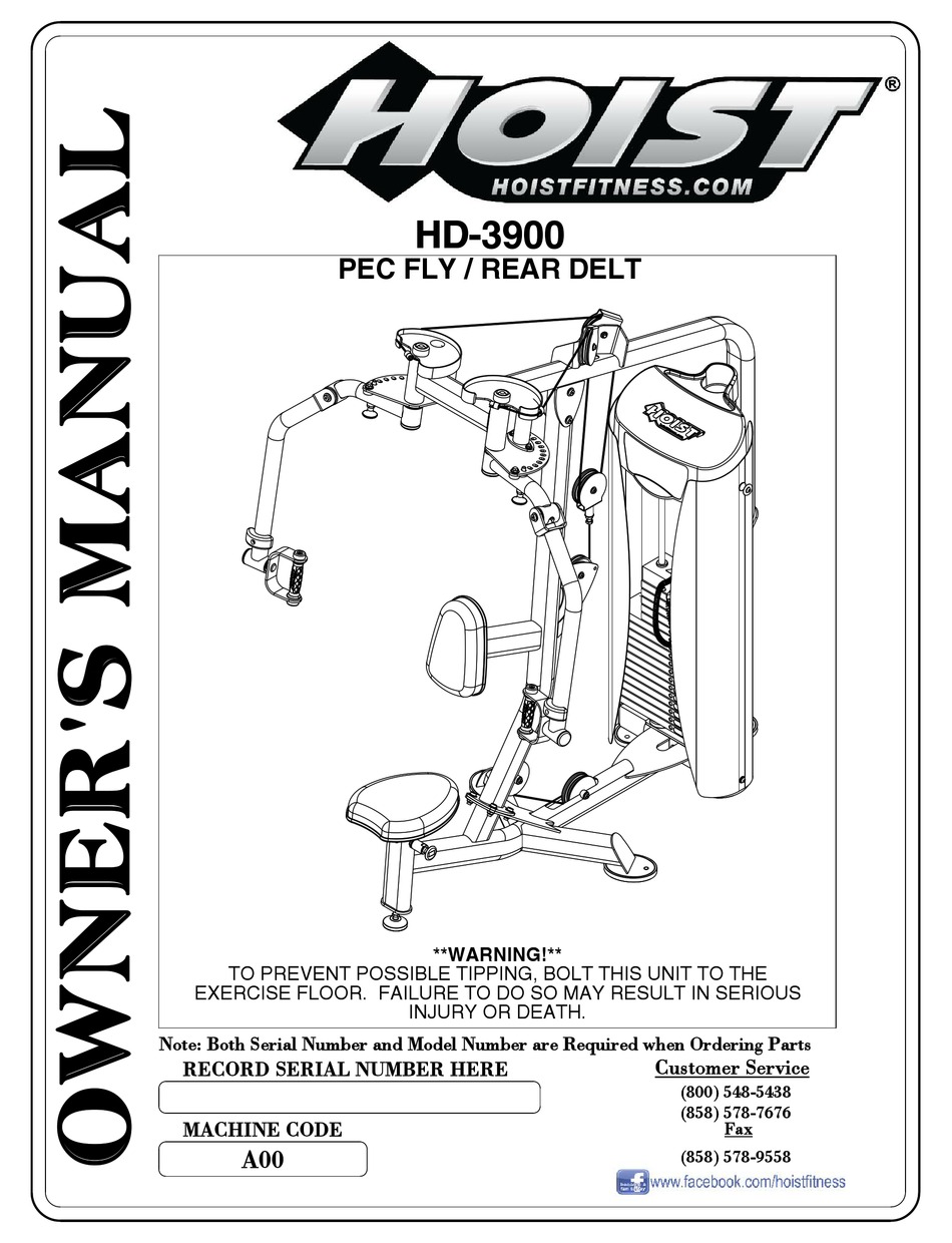 HOIST FITNESS HD3900 OWNER'S MANUAL Pdf Download ManualsLib