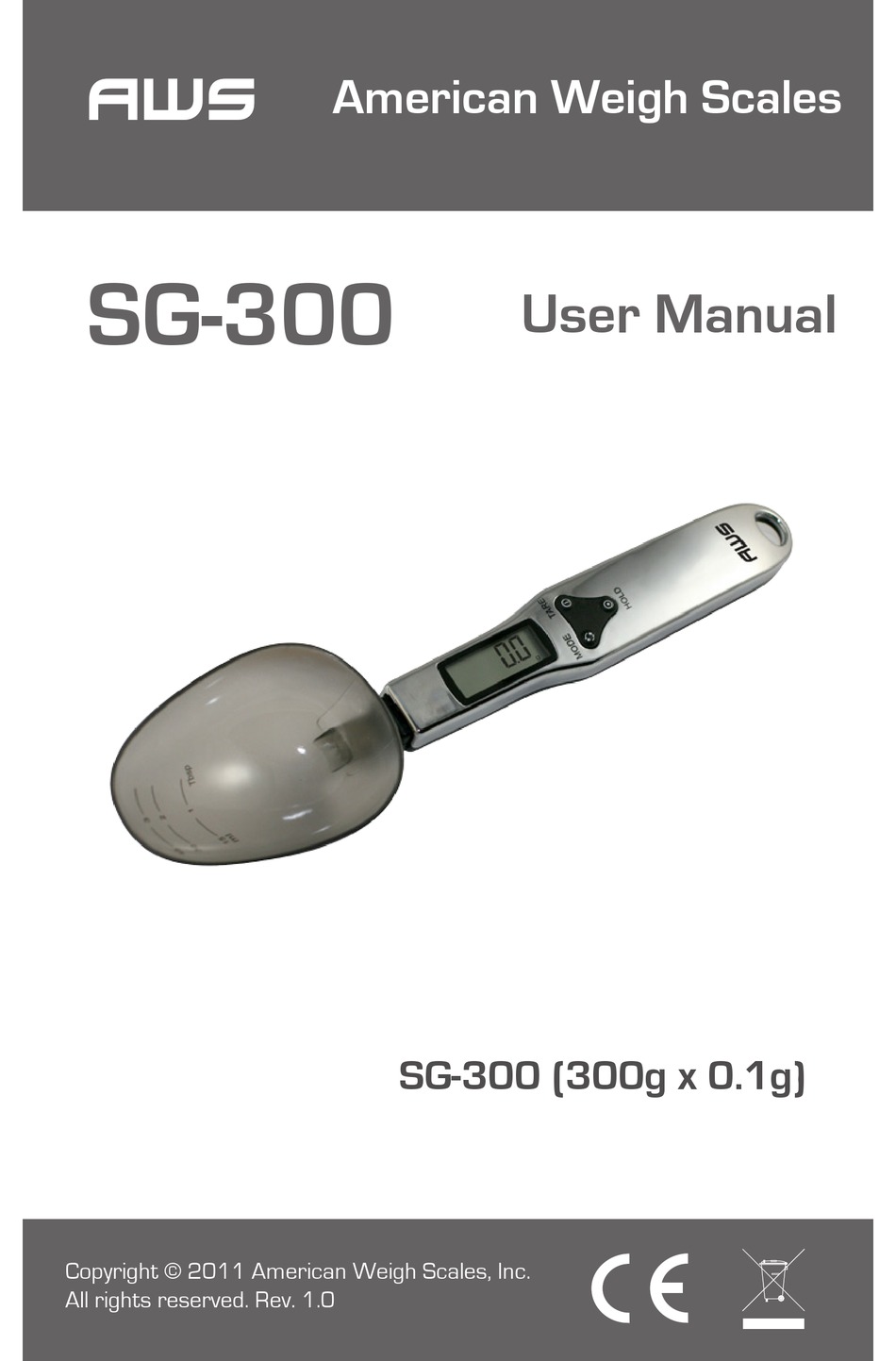 American Weigh Scales Digital Spoon Scale Sg-300