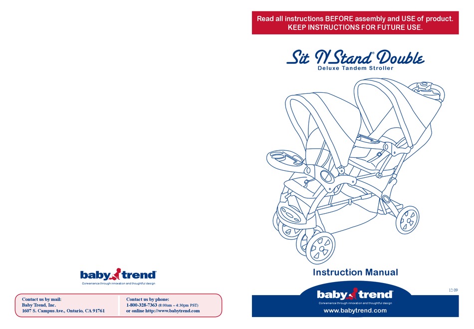 Baby Trend Sit N Stand Double Instruction Manual Pdf Manualslib - Baby Trend Double Stroller With Car Seat Instructions