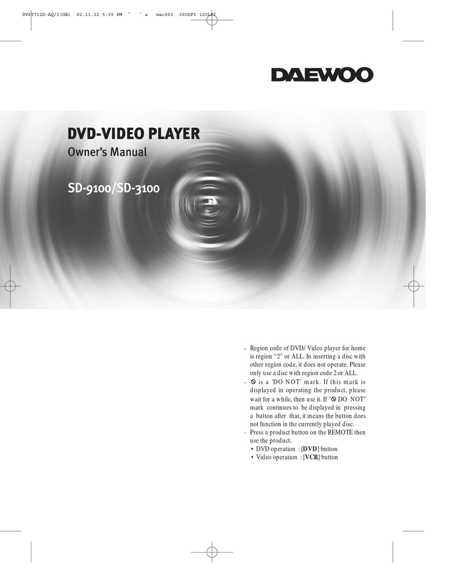 DAEWOO SD-9100 OWNER'S MANUAL Pdf Download | ManualsLib