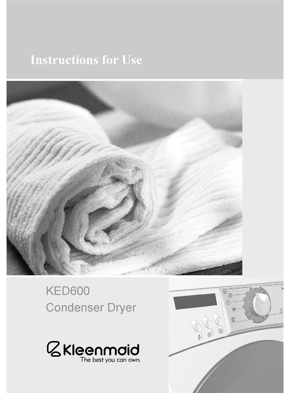 KLEENMAID KED600 INSTRUCTIONS FOR USE MANUAL Pdf Download ManualsLib
