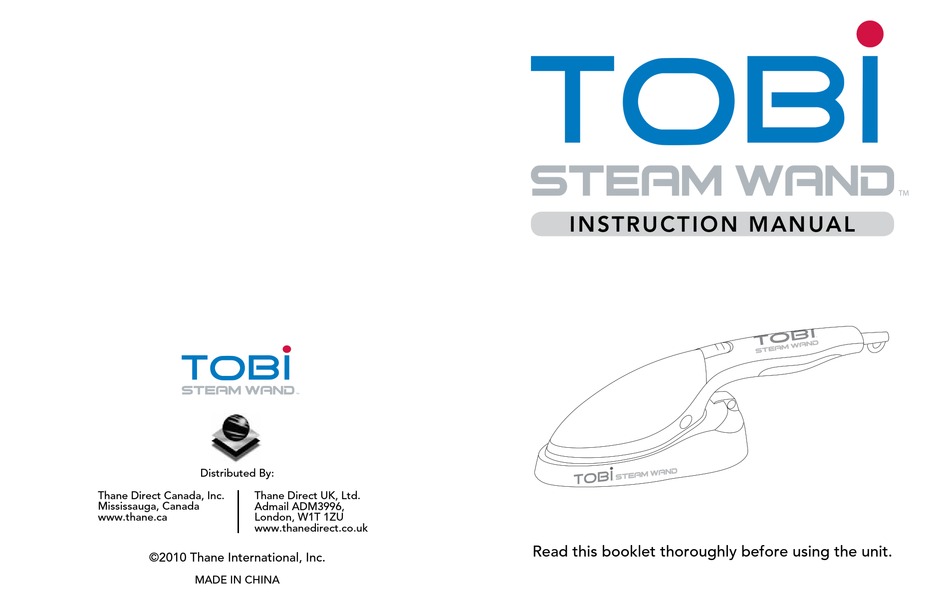 TOBI STEAM WAND INSTRUCTION MANUAL Pdf Download ManualsLib