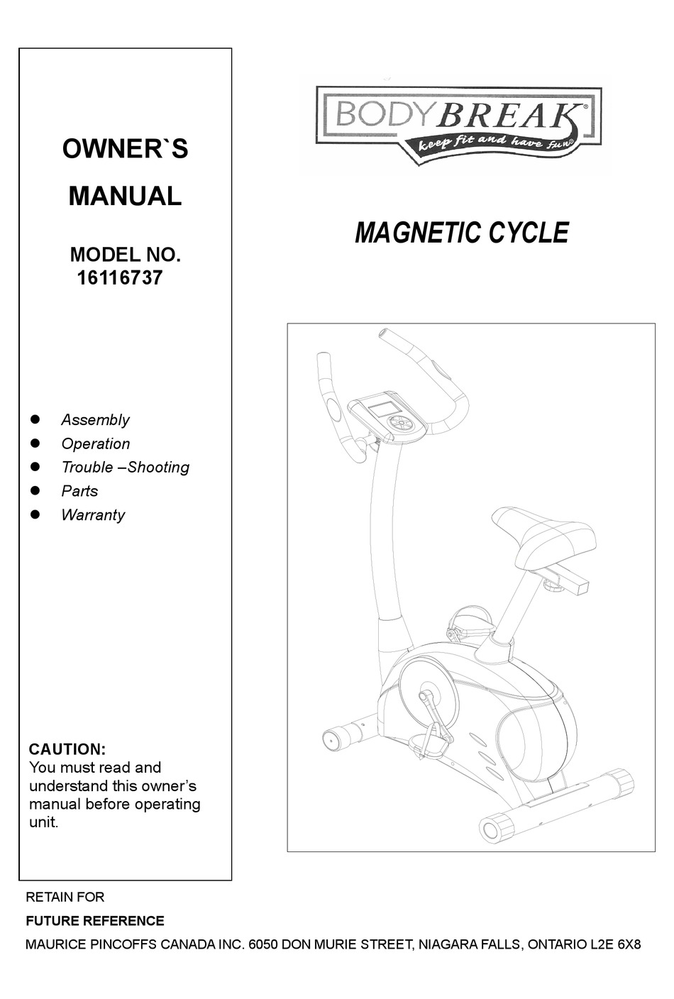 BODY BREAK 16116737 OWNER S MANUAL Pdf Download ManualsLib