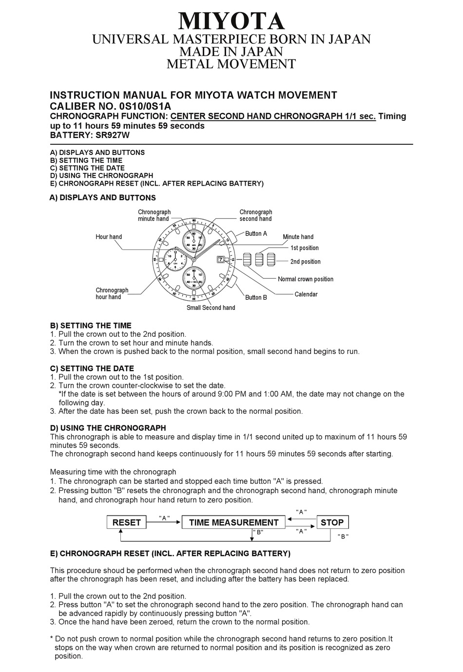 Citizen Watch Instruction Manual Pdf Download Manualslib