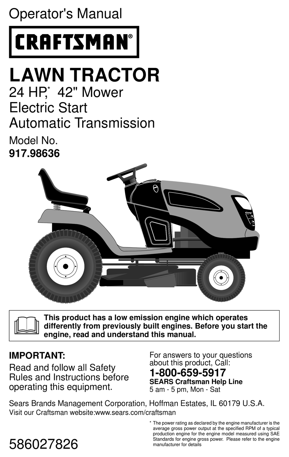 CRAFTSMAN 917.98636 OPERATOR'S MANUAL Pdf Download ManualsLib