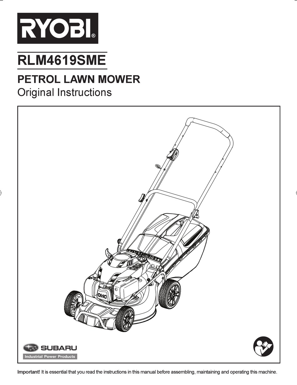 Ryobi Lawn Mower Parts Manual