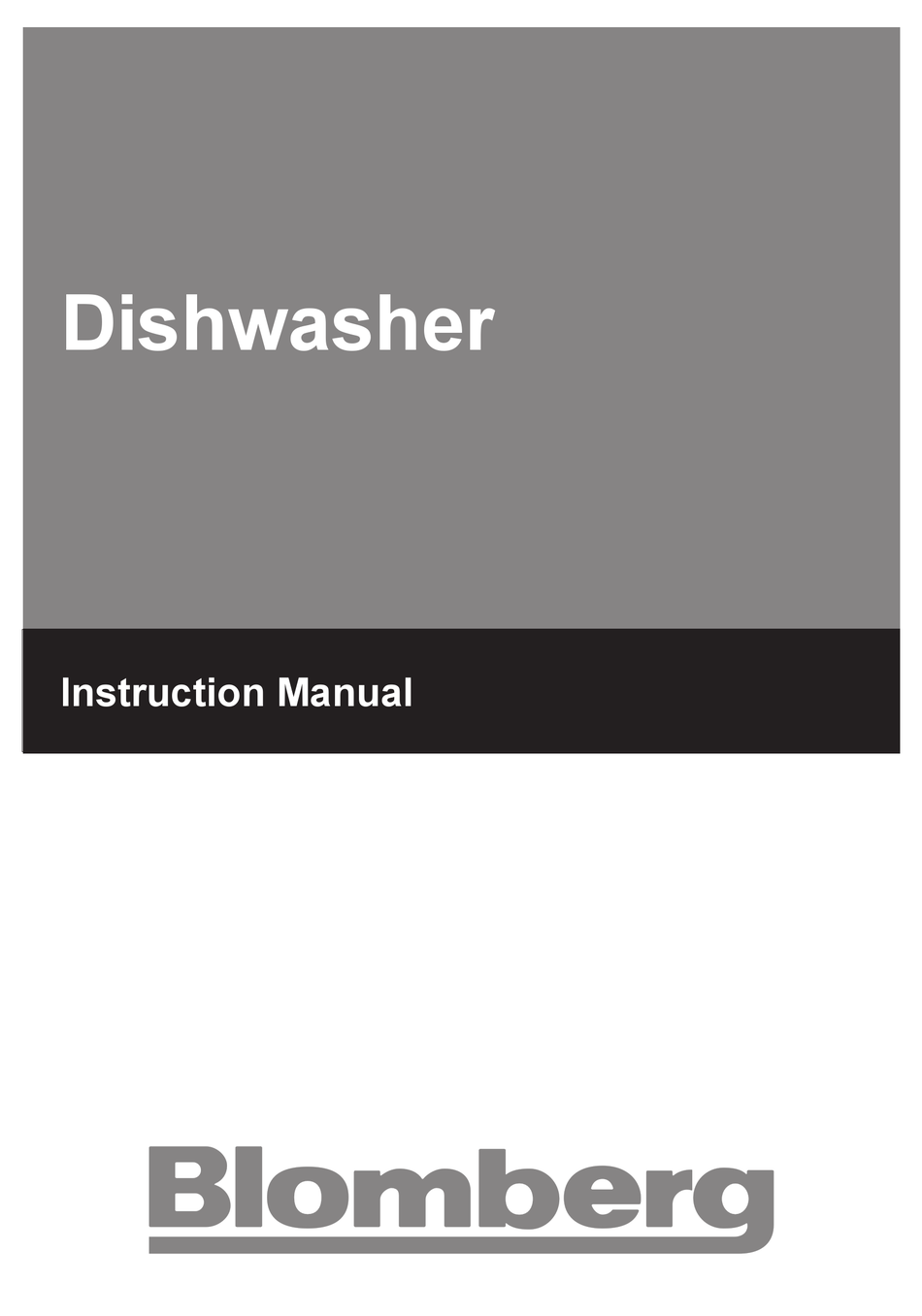 BLOMBERG DISHWASHER INSTRUCTION MANUAL Pdf Download | ManualsLib