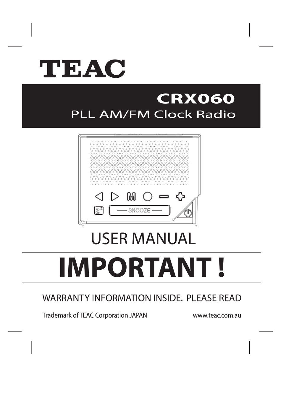 TEAC CRX060 USER MANUAL Pdf Download ManualsLib