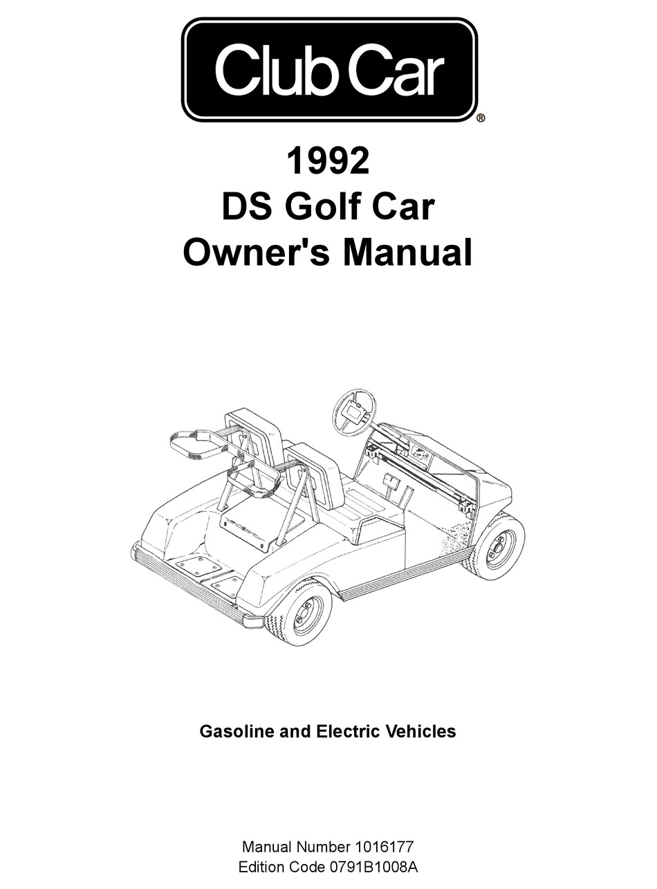 CLUB CAR DS GOLF CAR 1992 OWNER'S MANUAL Pdf Download | ManualsLib