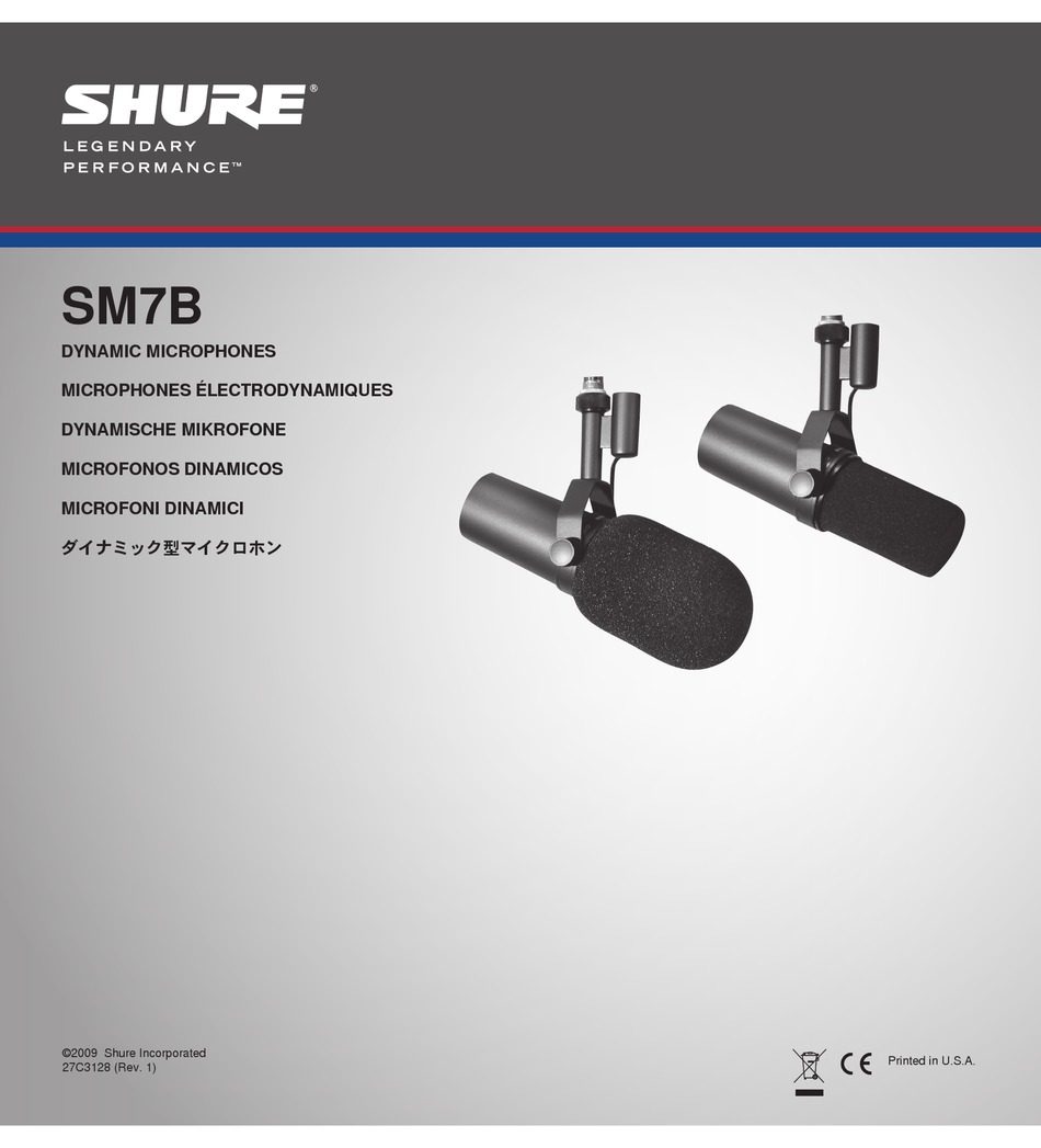 Shure Sm7b Manual Pdf Download Manualslib
