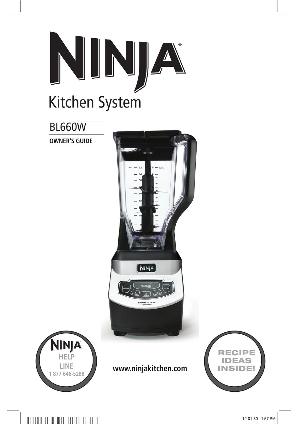 Ninja BL660B Professional Blender & Nutri Ninja Cups 110 volts