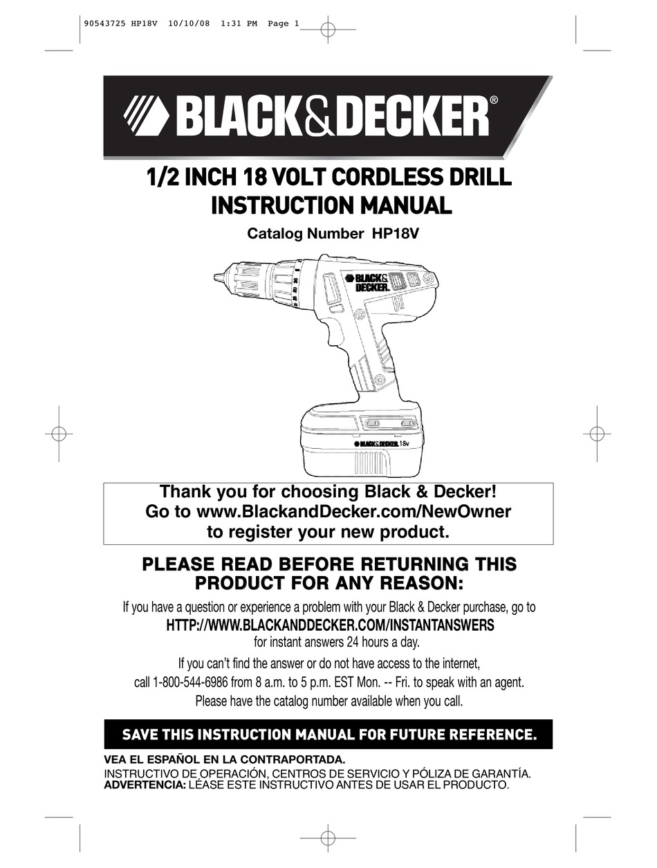 Black & Decker HRV425BLP  Instruction Manual - Page 1