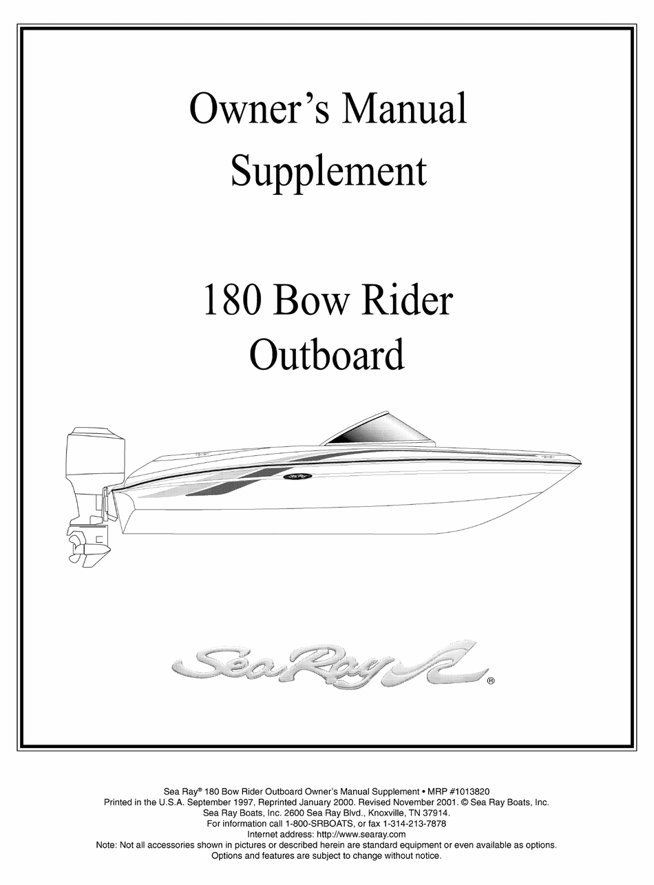 SEA RAY 180 BOW RIDER OUTBOARD OWNER