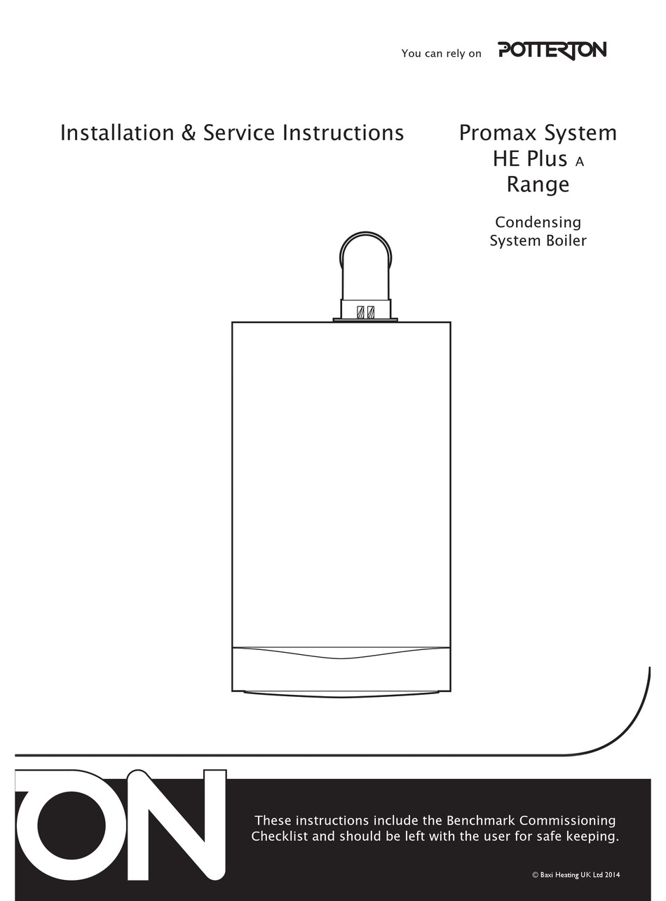 POTTERTON PROMAX SYSTEM HE PLUS A RANGE INSTALLATION & SERVICE