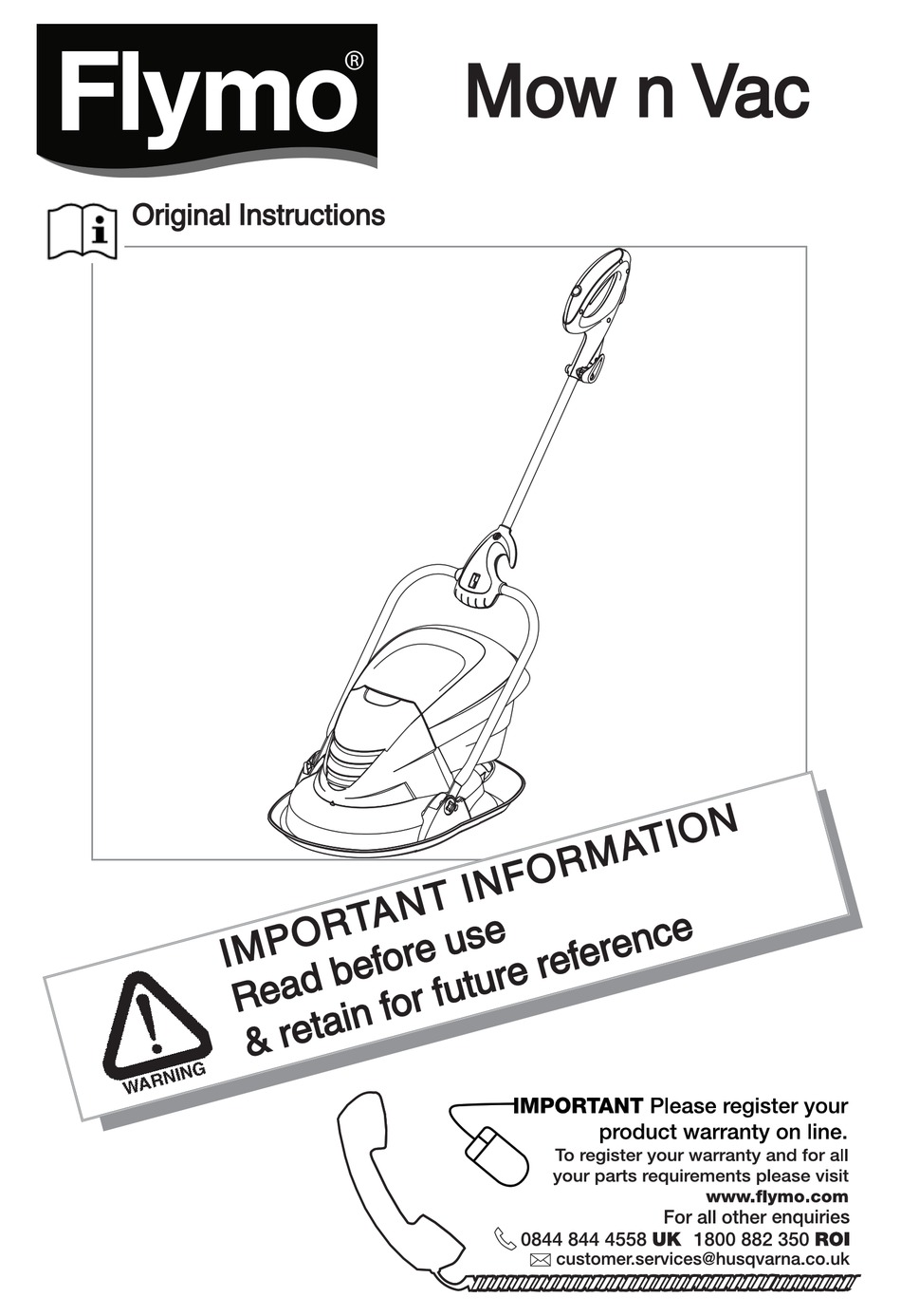 Flymo hover discount vac 250 manual