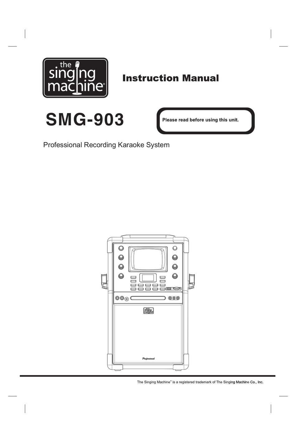 THE SINGING MACHINE SMG-903 INSTRUCTION MANUAL Pdf Download | ManualsLib