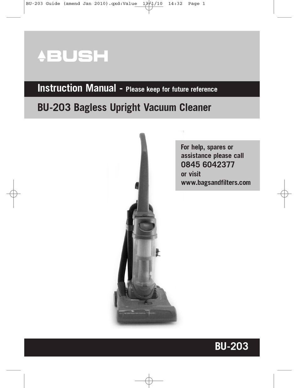 BUSH BU-203 INSTRUCTION MANUAL Pdf 