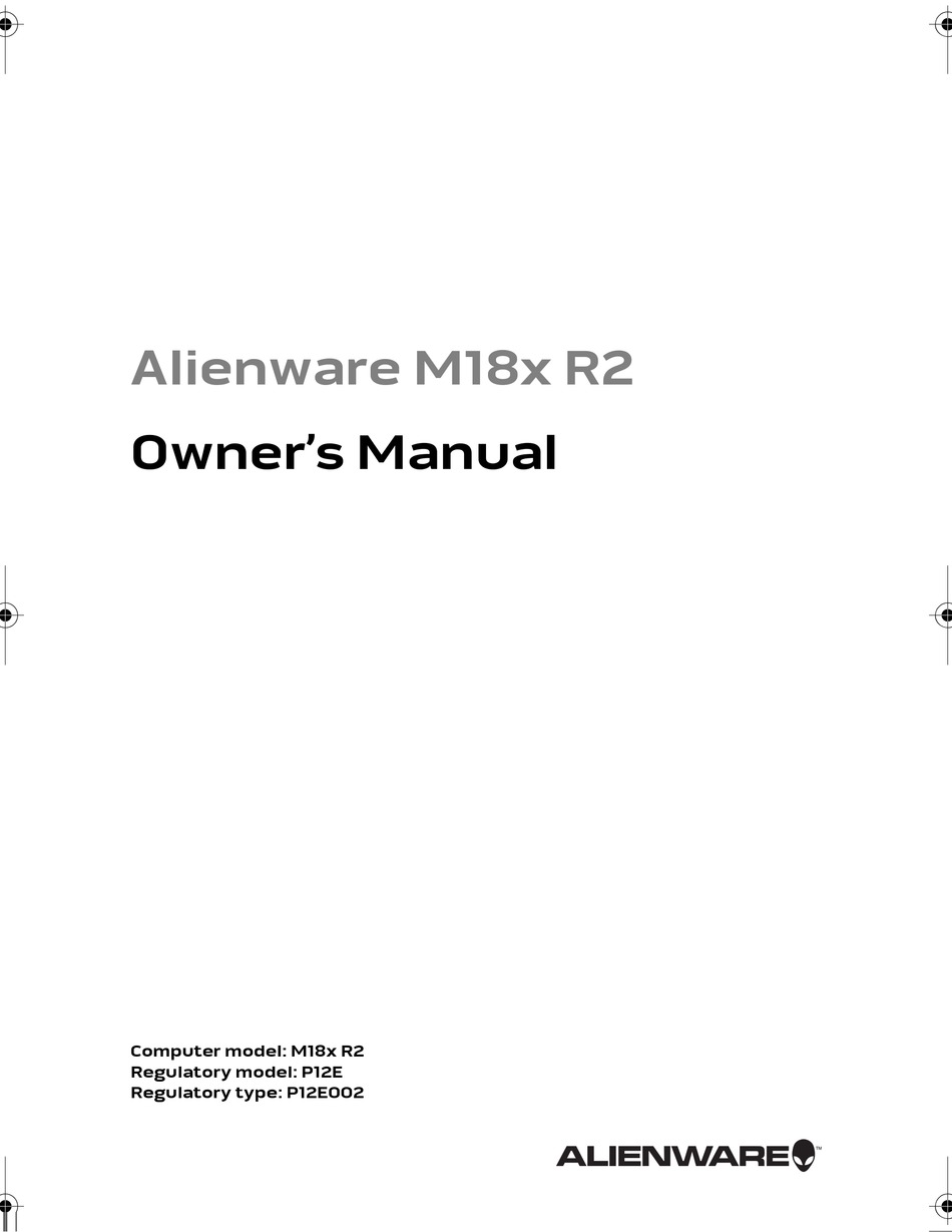 ALIENWARE M18X R2 OWNER'S MANUAL Pdf Download | ManualsLib