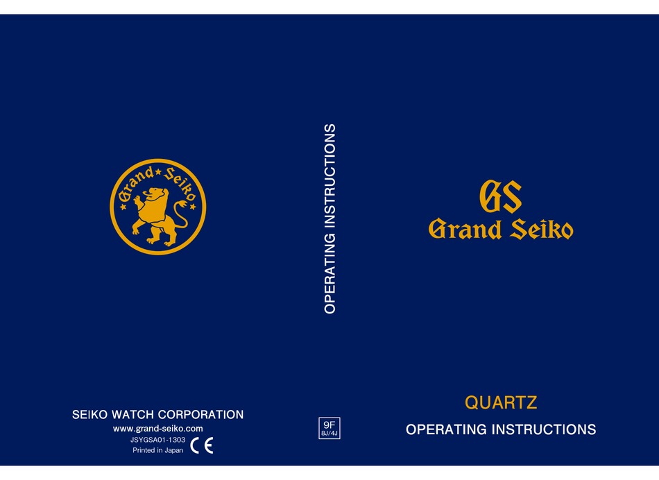 SEIKO CAL. 9F83 OPERATING INSTRUCTIONS MANUAL Pdf Download | ManualsLib
