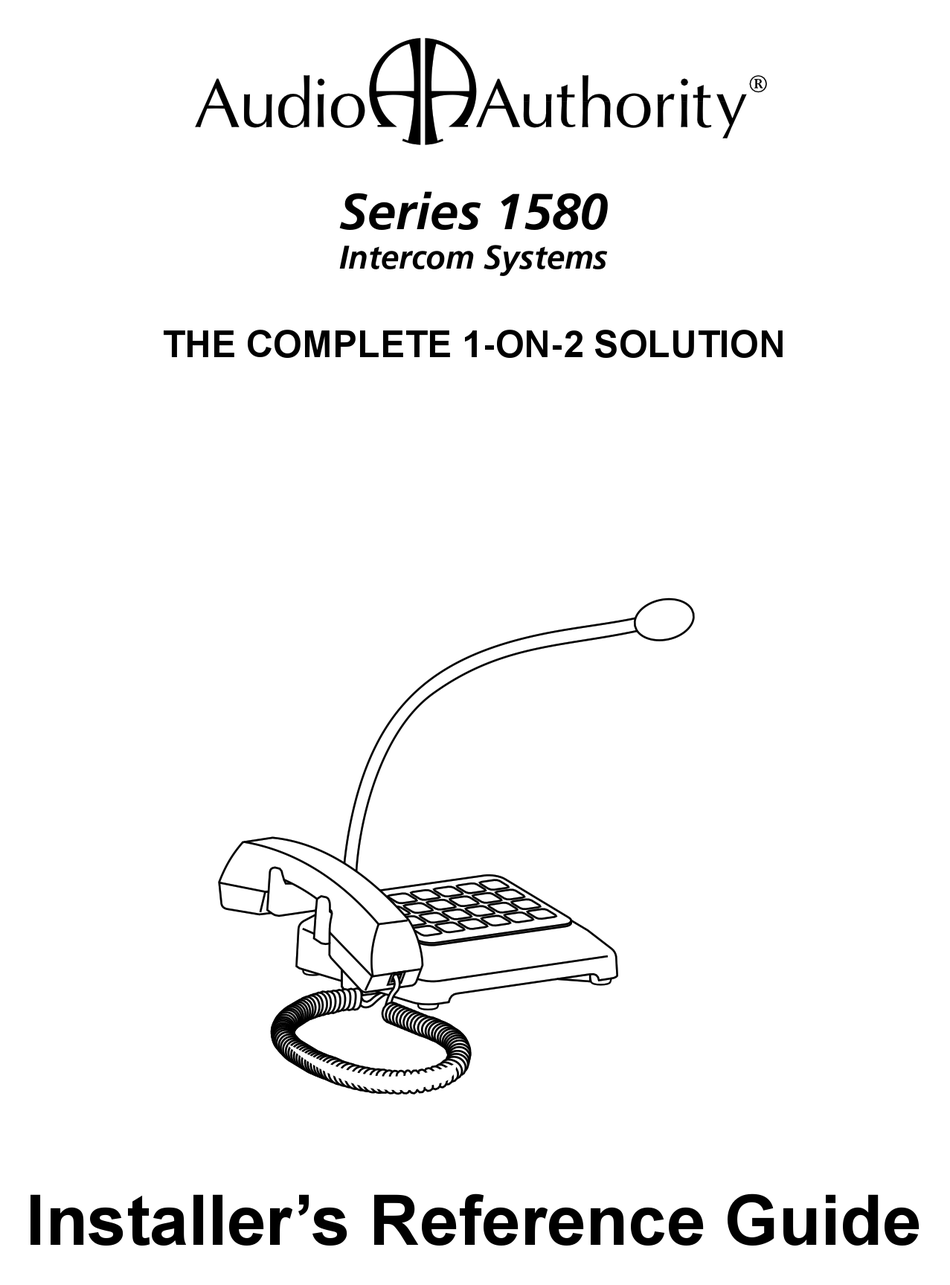 AUDIO AUTHORITY 1580 SERIES INSTALLER'S REFERENCE MANUAL Pdf Download