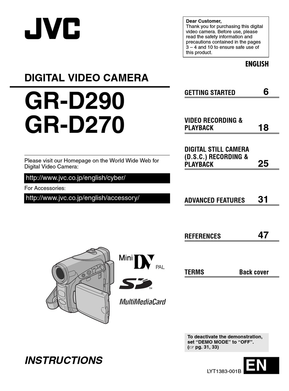 Jvc Gr D290 Instructions Pdf Download Manualslib